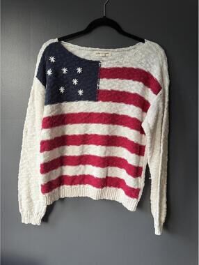 Lucky Brand Medium Knit American Flag Sweater